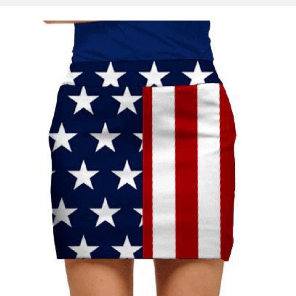 Loudmouth American Flag Mini Skirt - Blue/Red/White